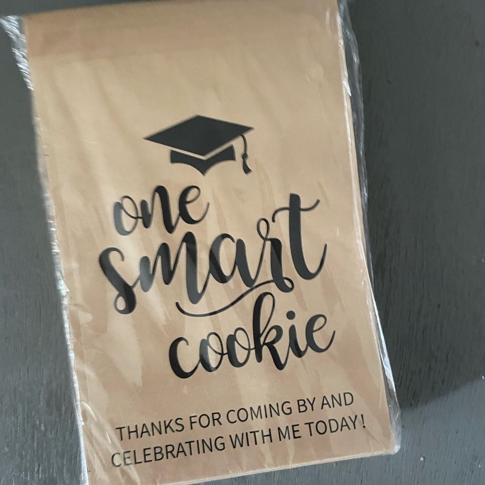Source Unknown Tan 'One Smart Cookie' Graduation Favor Bags